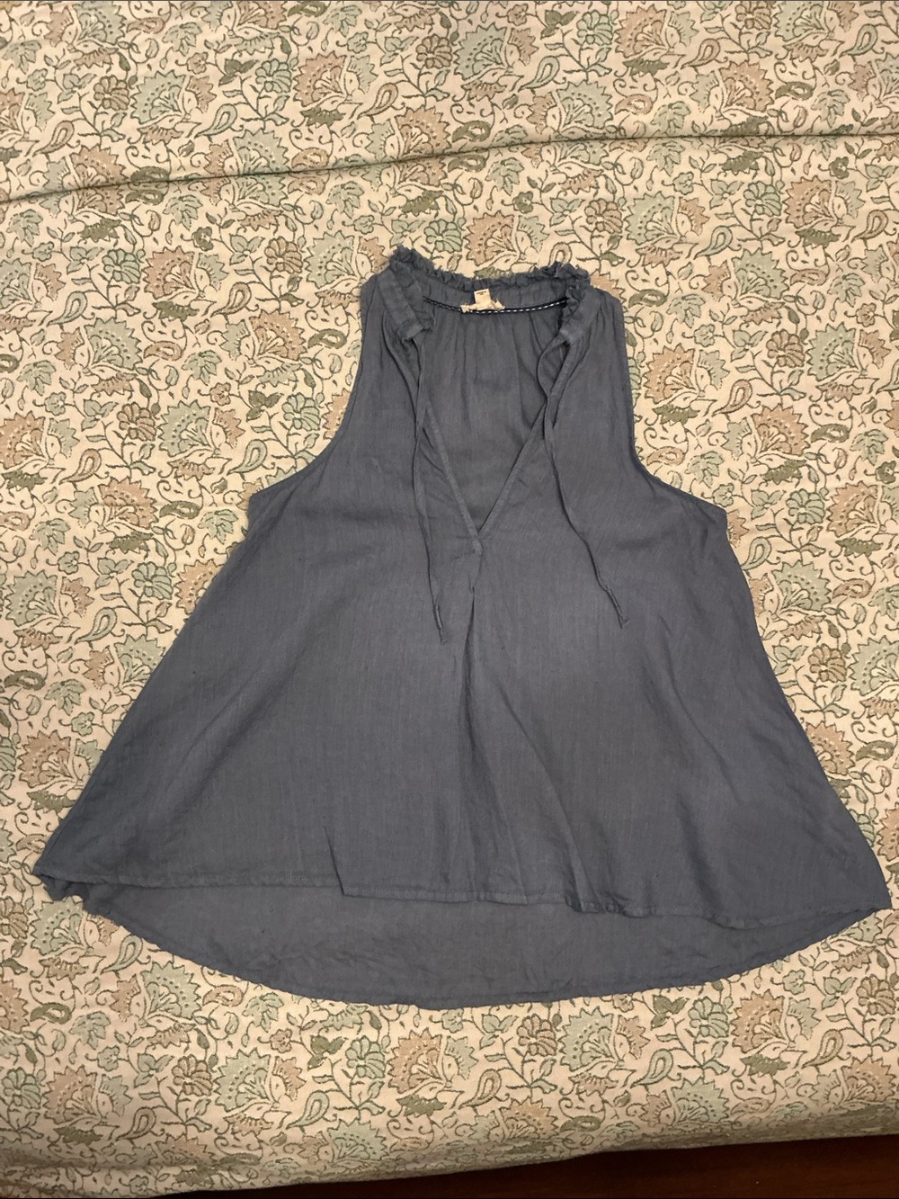 Pilcro Slate Blue sleeveless blouse 100% Linen